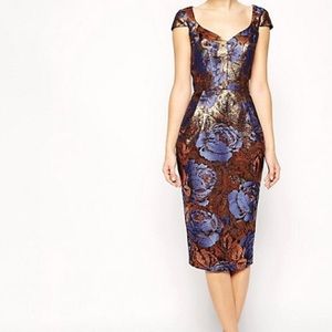 ASOS TALL Foiled Jacquard Dress  - UK 12 / US 8